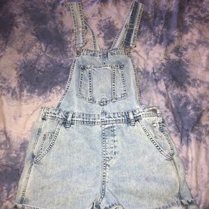 TopShop Light Wash Jean Overalls